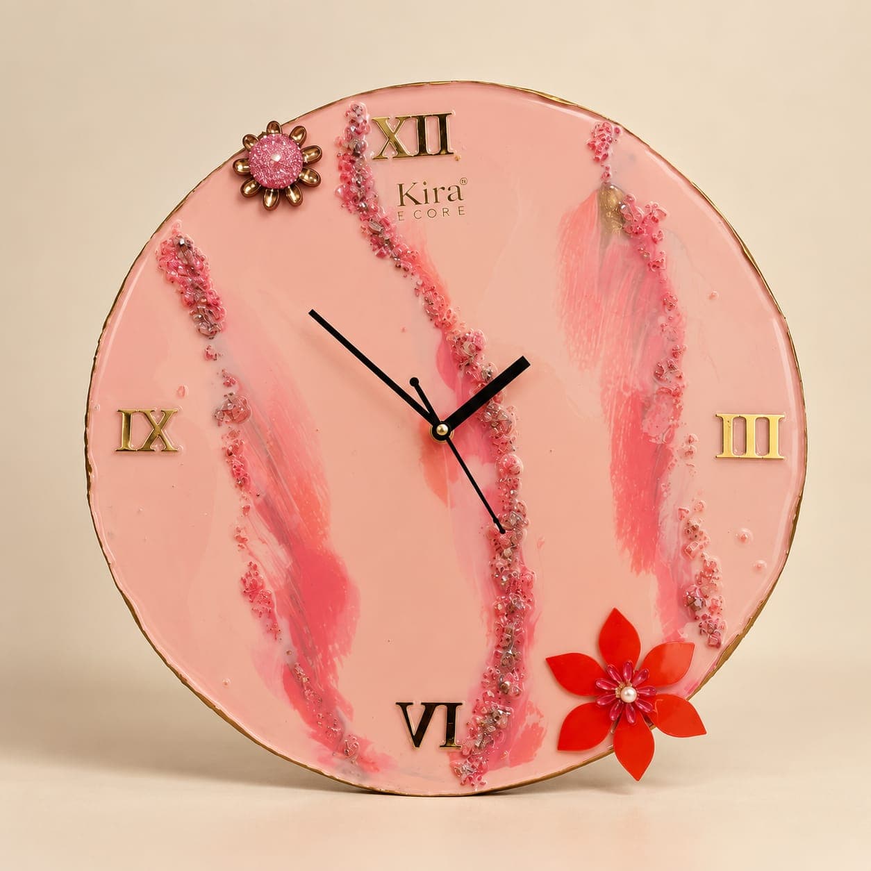 Resin Pink Wall Watch