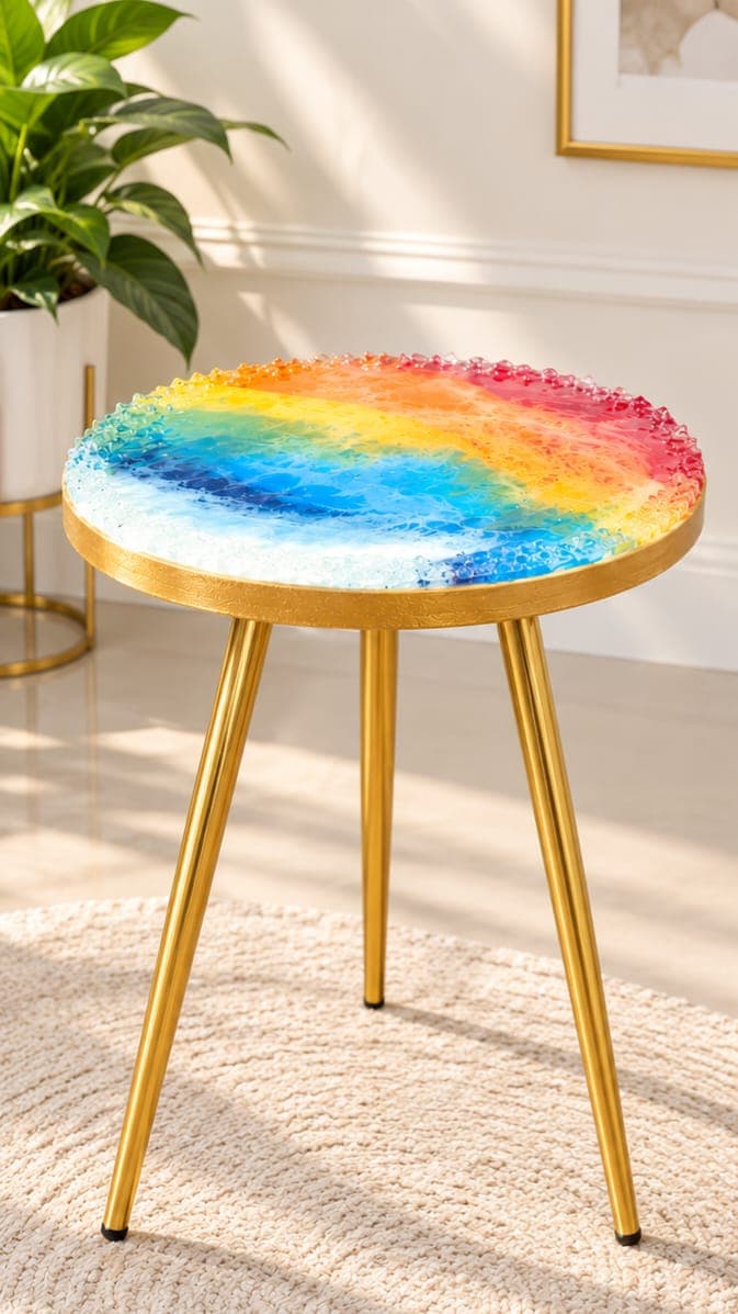Rainbow ocean coffee table